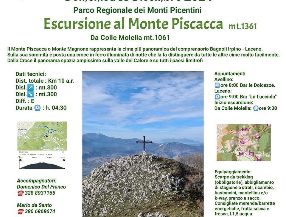 Escursione al Monte Piscacca – Irpinia Trekking 15 Dicembre 2024